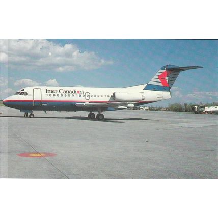 Inter Canadian Fokker F28 100 Civil Aircraft Postcard (A19827)