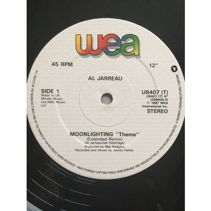 AL JARREAU - MOONLIGHTING / GOLDEN GIRL (UK 1987 12" VINYL SINGLE)