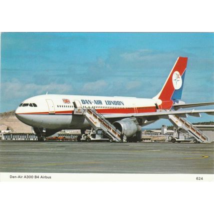 Dan Air Airbus A300 B4 Civil Aviation Postcard (A18866)