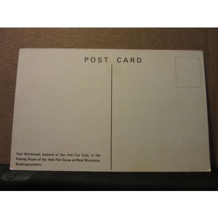 PAUL WHITEHEAD, HELL-FIRE CAVES, WEST WYCOMBE, BUCKINGHAMSHIRE unused postcard =
