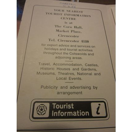 CIRNENCESTER, GLOUCESTERSHIRE Street Plan vintage 1984 sheet map Tourist Imfor #