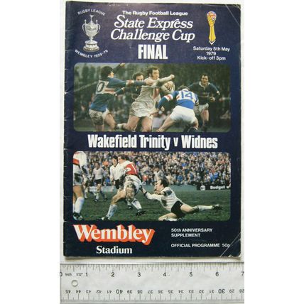 1979 programme Wakefield Trinity v. Widnes Challenge Cup Final, 50th anniversary