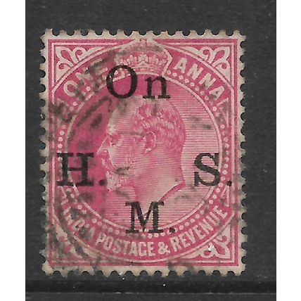 INDIA 1900 1a CARMINE OPT ON HSM SG O50 FINE USED#2