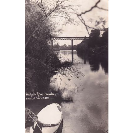 Waikato River Hamilton New Zealand Rare Frank & Antique RPC Postcard