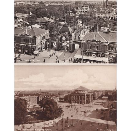 Kobenhavn Kongens Nytorv Platz Innenstadt Kopenhagen Tivoli 2x Denmark Postcard