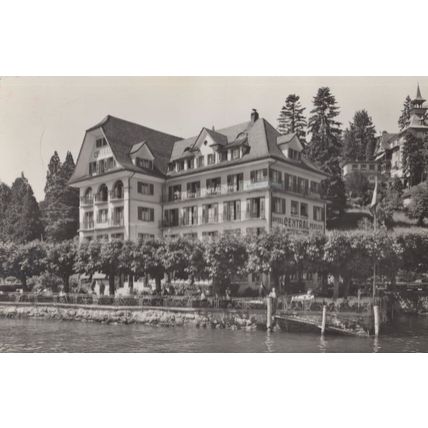 Kurort Weggis Hotel Central AM See Switzerland Postcard