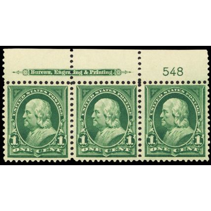 279, Mint NH PL# Strip of Three Stamps CV $85+ *....-* Stuart Katz