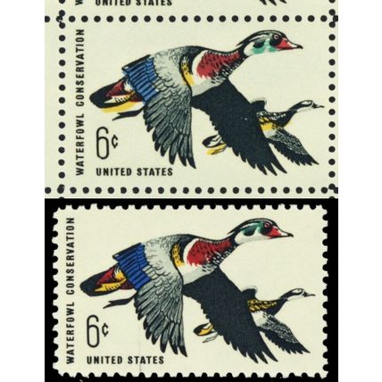 1362, MNH 6¢ Yellow Color Shifted Down Error Plate Block - Stuart Katz