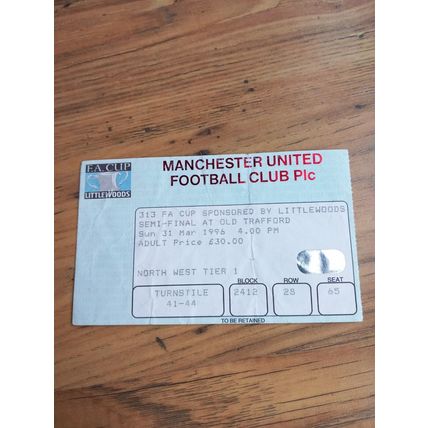 1996 FA Cup Semi Final Programme & Ticket – Aston Villa vs Liverpool