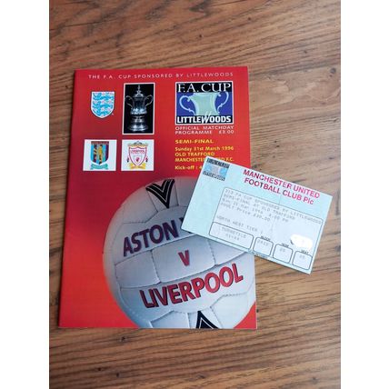1996 FA Cup Semi Final Programme & Ticket – Aston Villa vs Liverpool