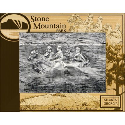 Stone Mountain Park Atlanta Georgia Engraved Wood Picture Frame Landscape 3 x 5