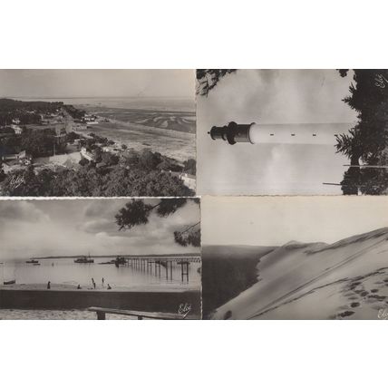 Cat Ferret Bassin D'Archaron Boats 4x French Real Photo Postcard s