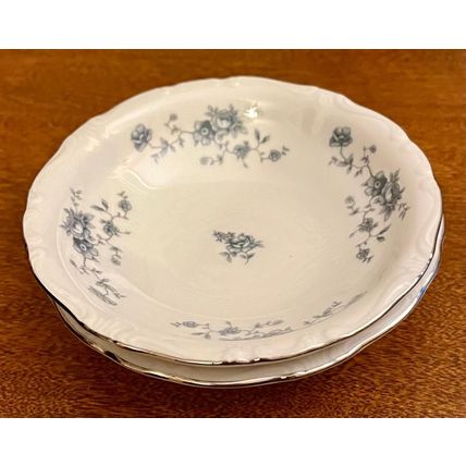 2 - Blue Garland Fruit/Dessert bowl trimmed in silver by Johann Haviland