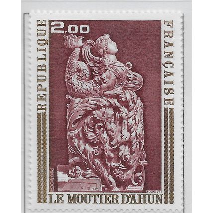 FRANCE 1973 MINT UNMOUNTED MNH ART CHURCH CARVING LE MOUTIER D'AHUN RELIGION