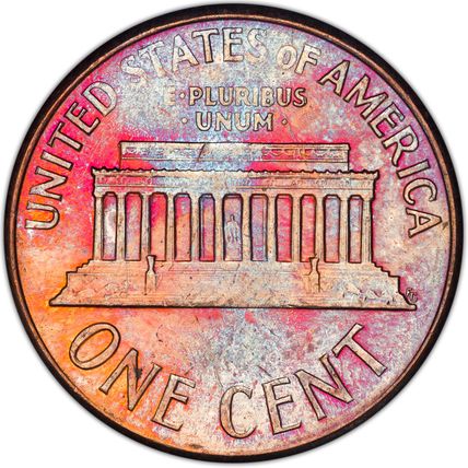 1968-S LINCOLN MEMORIAL CENT PENNY COLOR TONED BEAUTY UNC BU