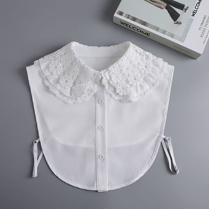 Ladies False Half Collar Fake Shirt Blouse Flower Lace Detachable Collar Bib