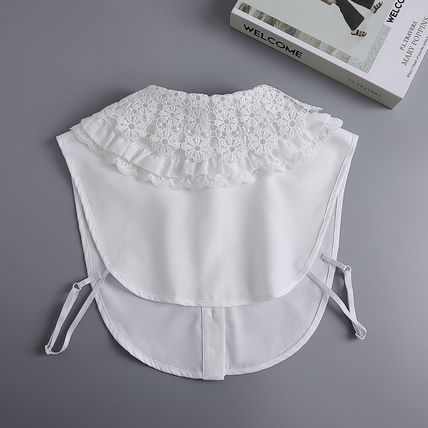 Ladies False Half Collar Fake Shirt Blouse Flower Lace Detachable Collar Bib