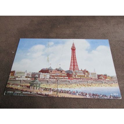Valentines Art Postcard - Blackpool from Pier - Artist Brian Gerald A863