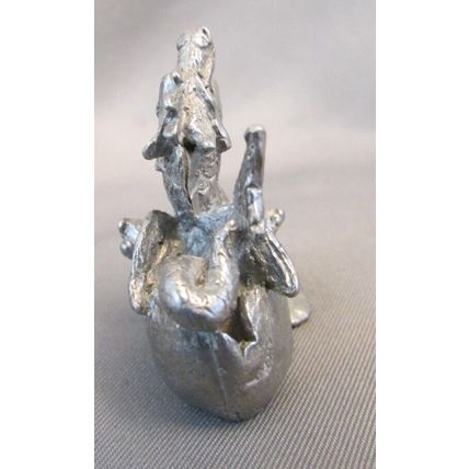 RARE 80's Pewter Figurine BABY DRAGON In EGG AUSTRIAN CRYSTAL TSR D&D SCM