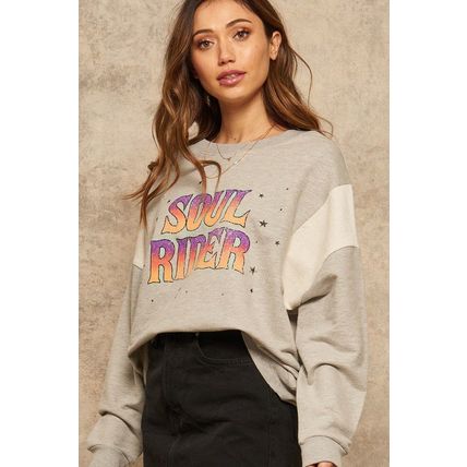 A French Terry Knit Graphic Sweatshirt