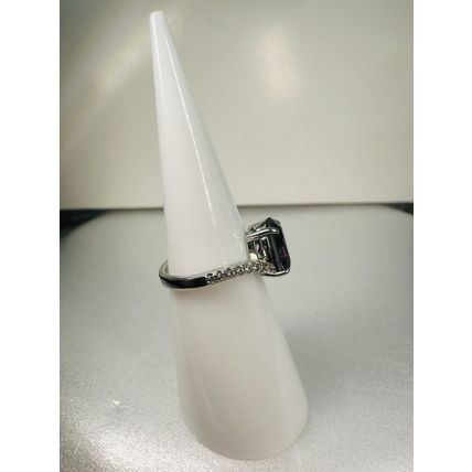 Ring Bomb Party Sz5 RBP Oval Bicolor Purple/Green Gem Rhodium Pl