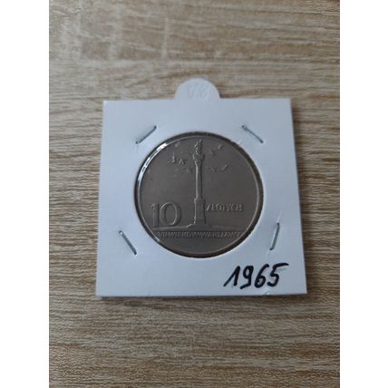 10 Zloty 1965 Sigismundssäule Münze