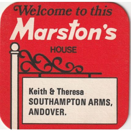 BEER MAT - MARSTONS BREWERY - SOUTHAMPTON ARMS, ANDOVER - (Cat No 214) - (1979)
