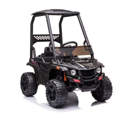 Children's 12V Electric Ride-On Car with Remote Control and Trailer – Black