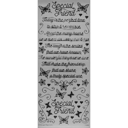 Peel Off Sticker Sheet. Special Friend. Cardmaking Scrapbooking Crafts