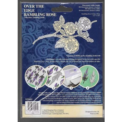 Tattered Lace. Over The Edge Rambling Rose Die Set. Die Cutting Cardmaking Craft