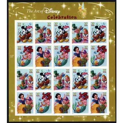3915b, RARE Die Cutting Omitted ERROR Full Disney Pane With PSE - Stuart Katz