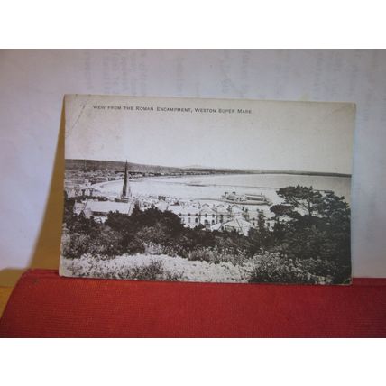 WESTON-SUPER-MARE from Roman Encampment, Soms. used antique postcard 1925 pm =