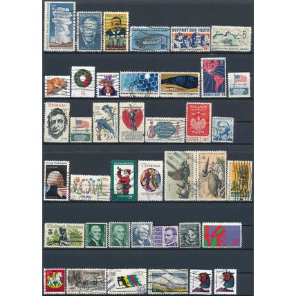 1000 Stamp Selection - USA - Used Hinged