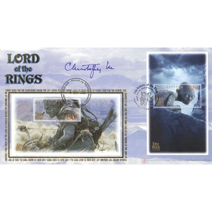 Christopher Lee Lord Of The Rings Ultimate Hand Signed FDC