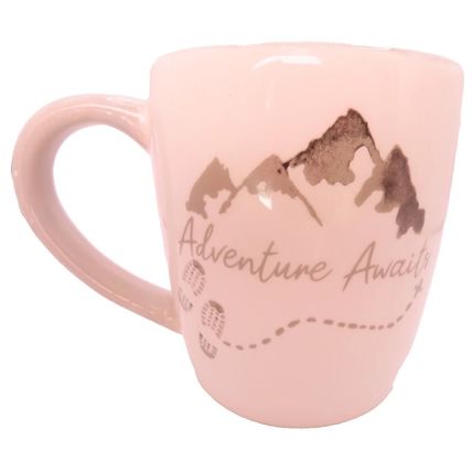 Adventure Awaits Mug Ceramic 10 CM Grey Handle Hand Wash Only Gift Tableware