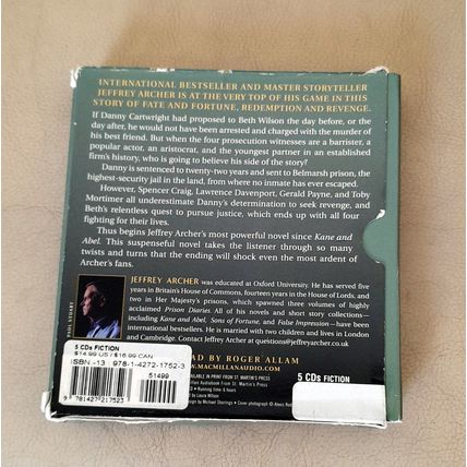 Jeffrey Archer : A Prisoner of Birth (5xCD) Audio Book