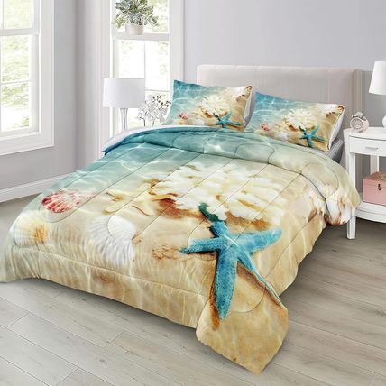 Bedbay Beach Comforter Sets King Size Beach Themed Bedding 3 Pieces Microfiber S