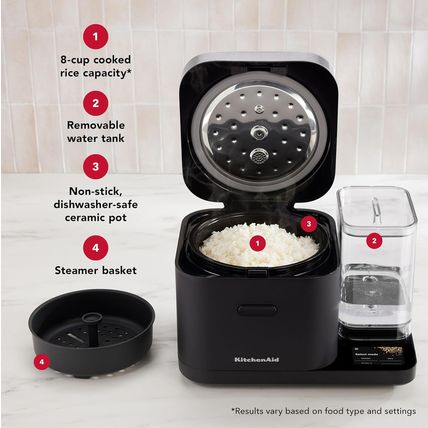 Kitchenaid Grain and Rice Cooker 8 Cup with Automatically Sensing Integrated Sca