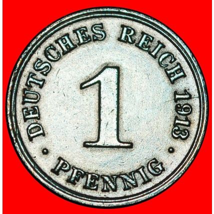 Ⰶ EAGLE (1890-1916): GERMANY ★ 1 PFENNIG 1913D BAVARIA! ★LOW START★NO RESERVE