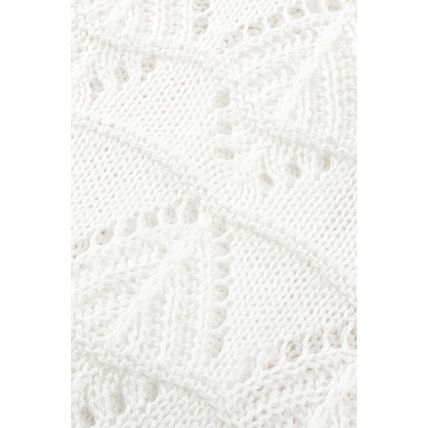 White Lightweight Buttoned Front Crochet Cardigan