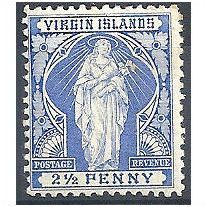 Virgin Islands 1899 SG45 2 1/2d Ultramarine Mounted Mint.