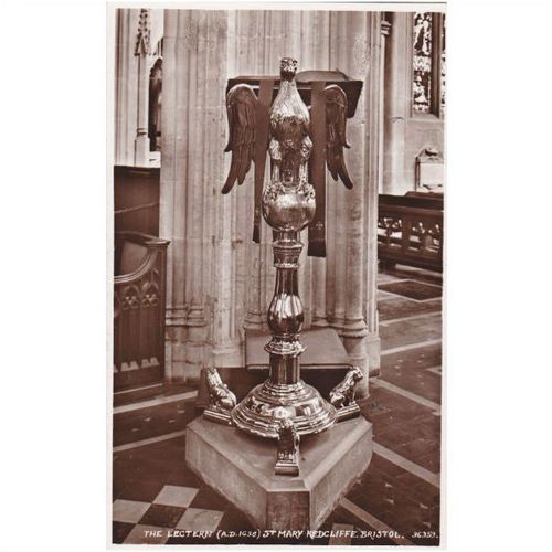 The Lectern St Mary Redcliffe Bristol Postcard sm 2062