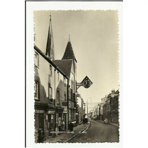 Sussex LEWES High Street Postcard by Norman (D 6890)