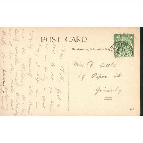 H.J. Adey Antique British Postcard 1917 St. Andrew's Church Shoeburyness, Essex