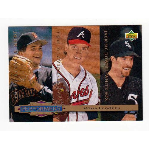 1994 Upper Deck Top Performers card-Tom Glavine, Burkett, McDowell #306