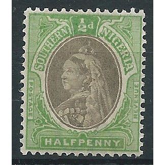 Southern Nigeria 1902 SG1a 1/2d Sepia & Pale Green Mounted Mint..