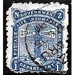 New Zealand, 1902-04 1d Life Insurance perf 11, SG L17 (Scott #OY8), used