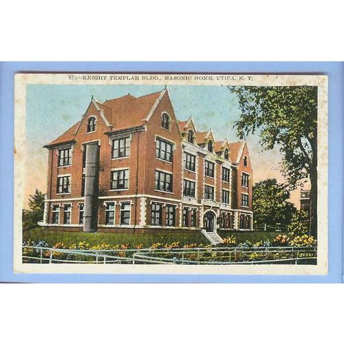New York Utica Knight Templar Bldg Masonic Home View Large Old Brick Build~127