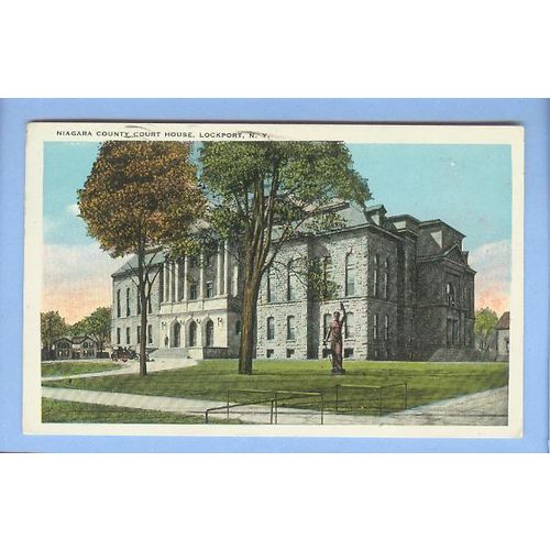 New York Lockport Niagara County Court House View Large Old Stone Building~122
