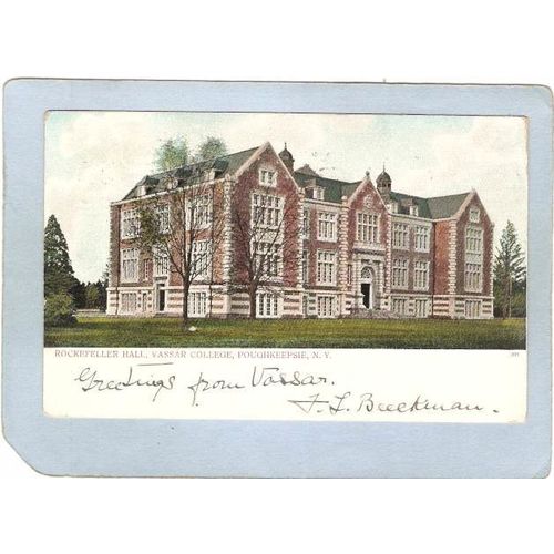 New York Poughkeepsie Rockefeller Hall Vassar College Undivided Back ny_bo~2298